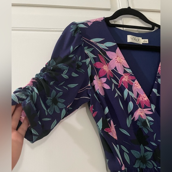 Eliza j navy floral midi dress - Picture 3 of 5